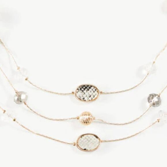 Ann Taylor Gold Snake Print Illusion Necklace - Picture 9 of 9